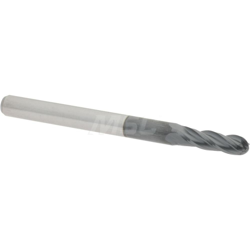 Accupro 09137589 Ball End Mill 0.1094" Dia, 0.375" LOC, 4 Flute, Solid Carbide