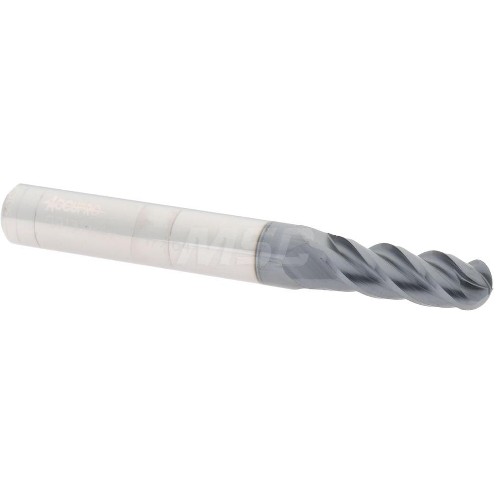 Accupro 09137647 Ball End Mill 0.2656" Dia, 0.75" LOC, 4 Flute, Solid Carbide
