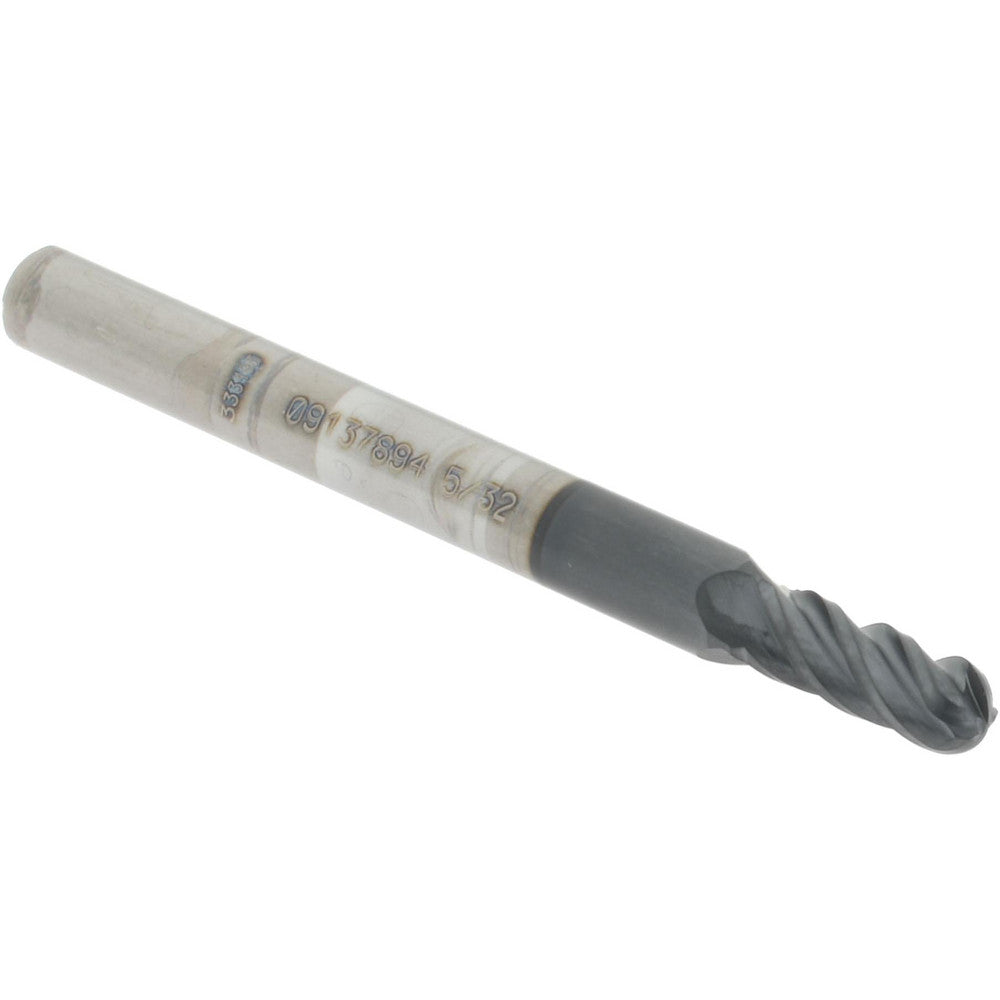 Accupro 09137894 Ball End Mill 0.1563" Dia, 0.375" LOC, 4 Flute, Solid Carbide