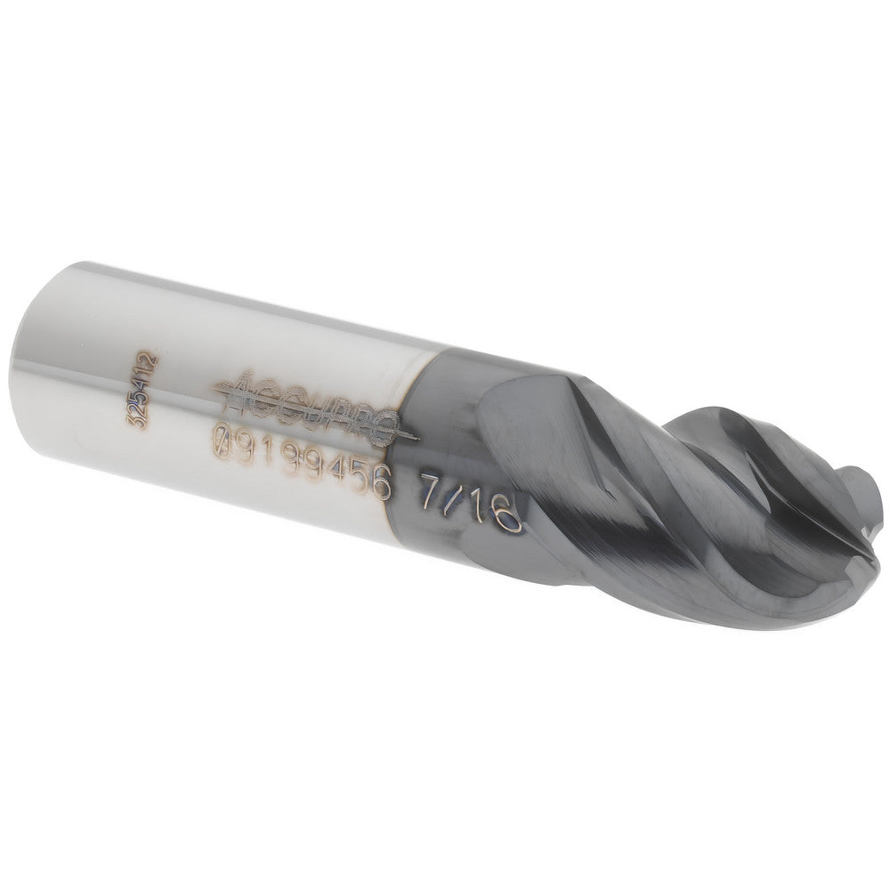 Accupro 09199456 Ball End Mill 0.4375" Dia, 0.625" LOC, 4 Flute, Solid Carbide