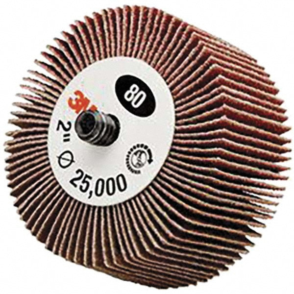 3M 7100178227 Mounted Flap Wheel 3" Dia, 1" Face Width, 60 Grit, Aluminum Oxide