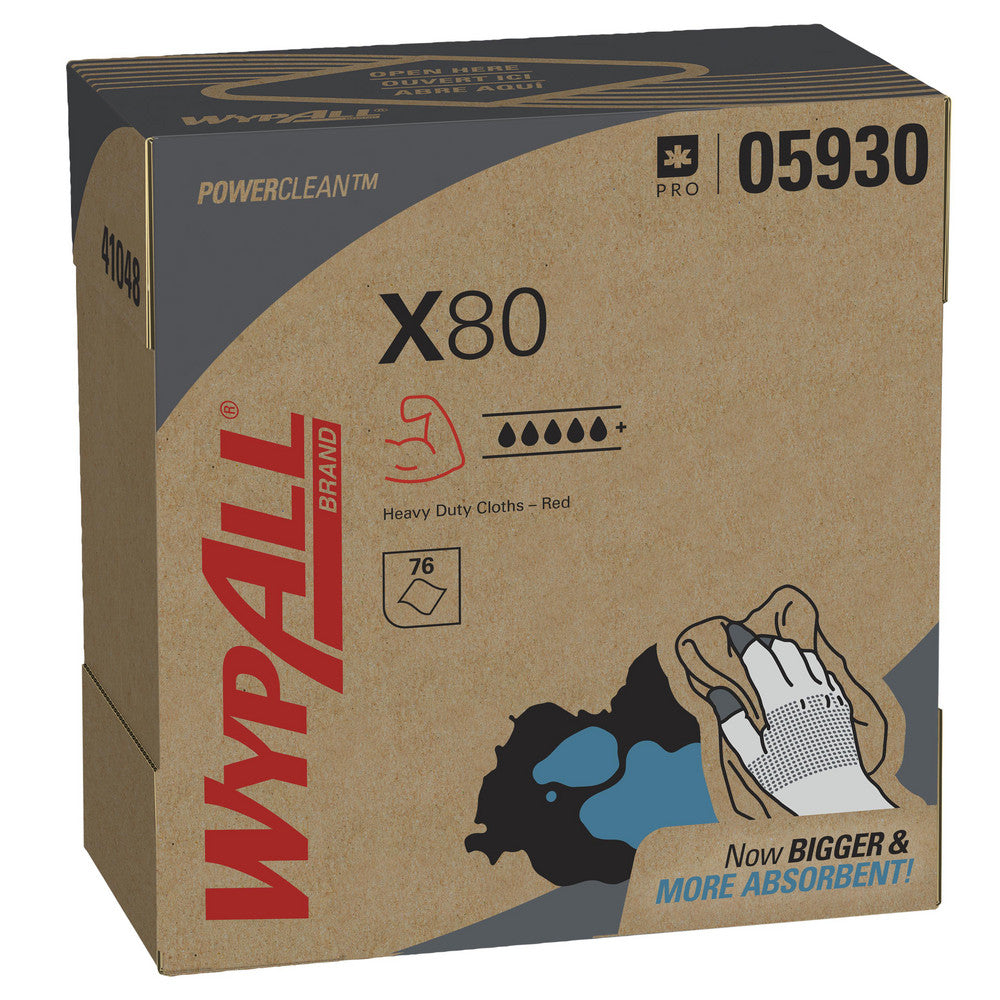 WypAll 05930 X80 Shop Towel/Industrial Wipes Dry, 76 Ct