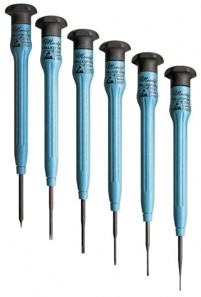 Moody Tools 58-0316 Screwdriver Set 6 Pc, Slotted