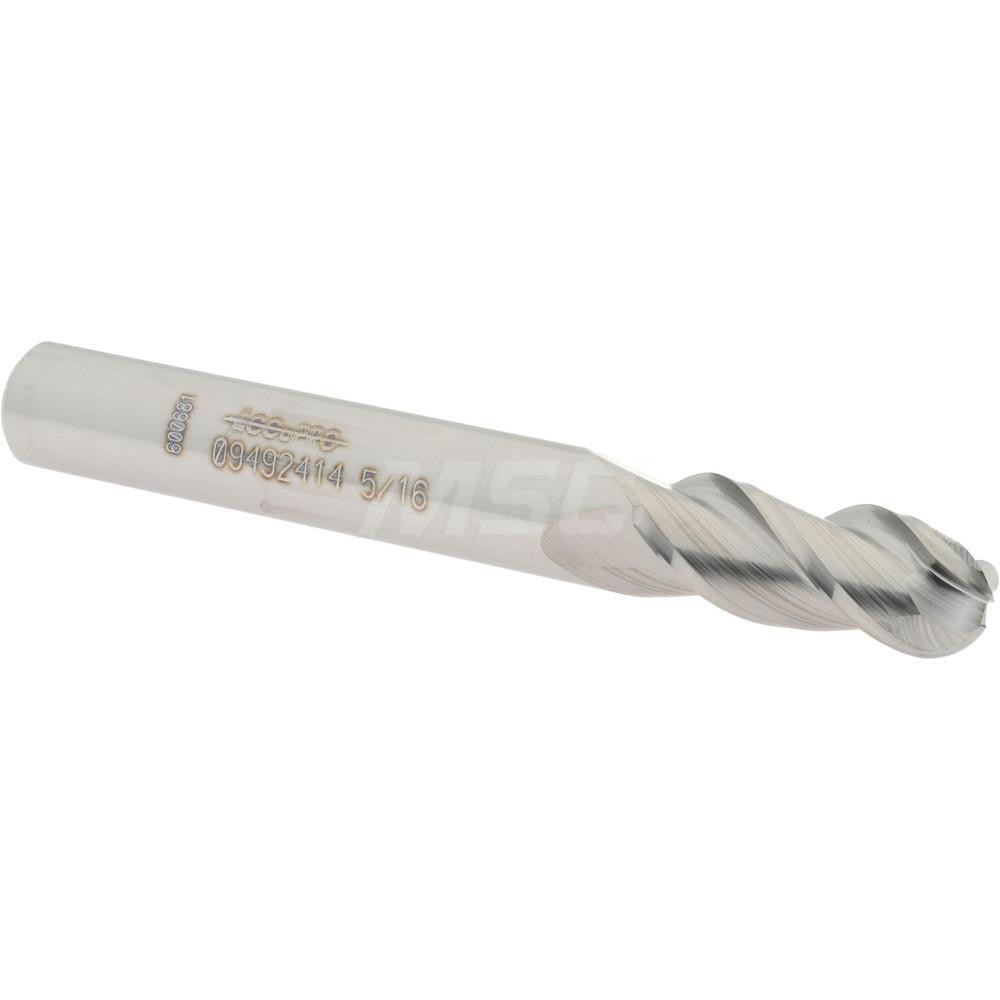 Accupro 09492414 Ball End Mill 0.3125" Dia, 0.75" LOC, 3 Flute, Solid Carbide