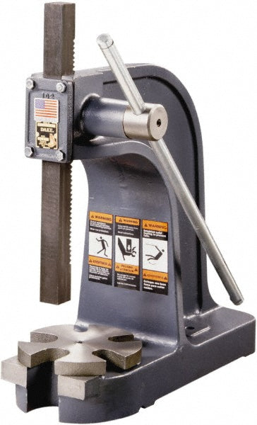 Dake 901006 Arbor Press 1-1/4" Ram, 7" Throat Depth, 3 Ton Pressure, 10-3/4" Max Work Height
