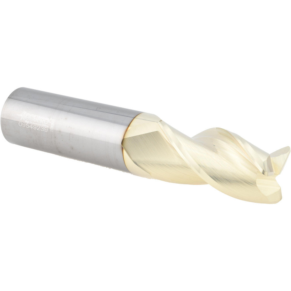 Accupro 315070 Corner Radius End Mill 1" Dia, 2" LOC, 37 deg Helix, Corner Radius End, Centercutting
