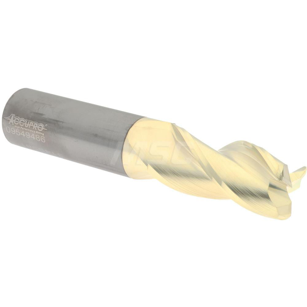Accupro 314998 Corner Radius End Mill 3/4" Dia, 1-5/8" LOC, 37 deg Helix, Corner Radius End, Centercutting