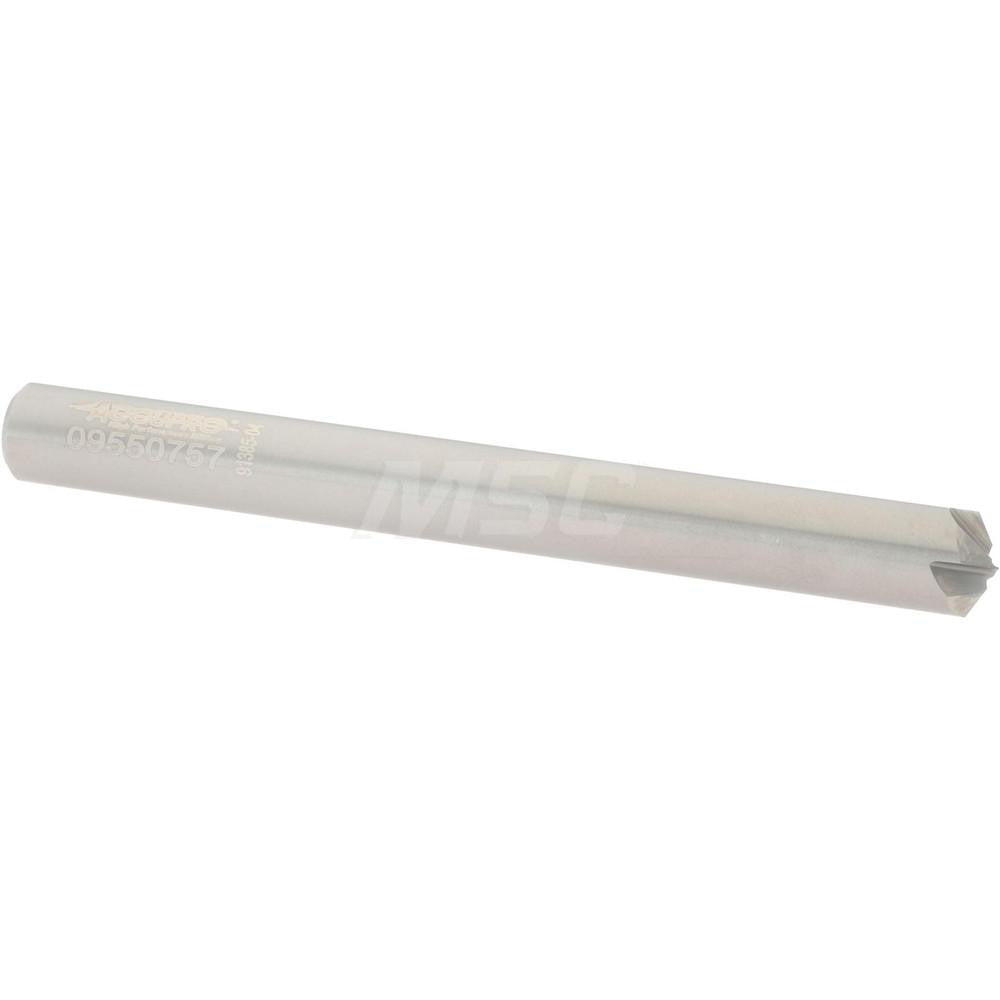 Accupro 2500044 Chamfer Mill 1/4" Dia, 4 Flutes, Solid Carbide