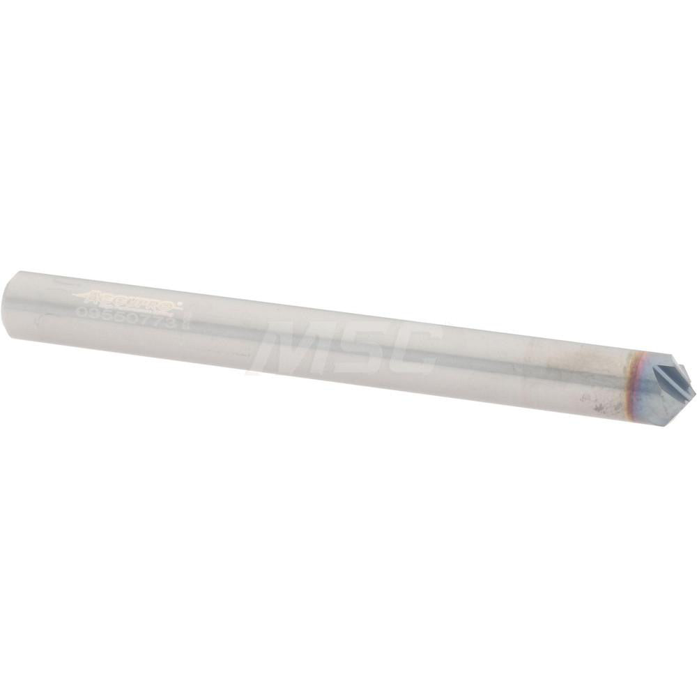 Accupro 2500139 Chamfer Mill 1/4" Dia, 4 Flutes, Solid Carbide