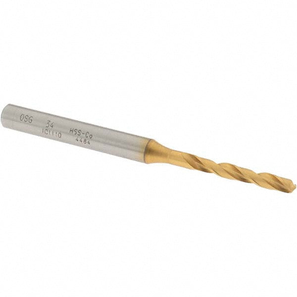 OSG 10111005 Screw Machine Length Drill Bit #34 (0.1110) Dia, 130 deg, Cobalt