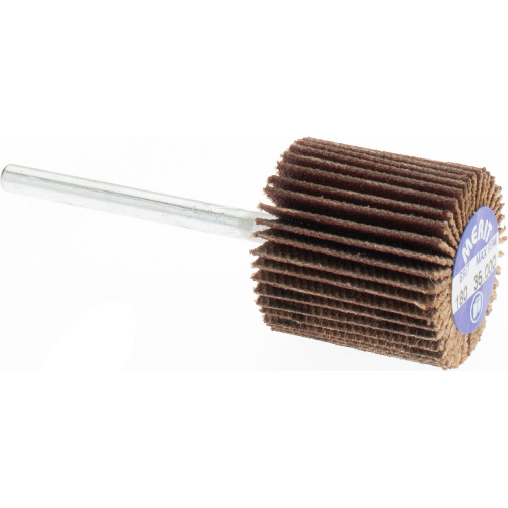 Merit Abrasives 08834137593 Mounted Flap Wheel 3/4" Dia, 3/4" Face Width, 180 Grit, Aluminum Oxide