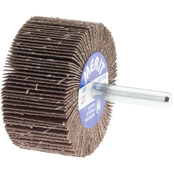 Merit Abrasives 08834137372 Mounted Flap Wheel 1" Face Width, 120 Grit, Aluminum Oxide