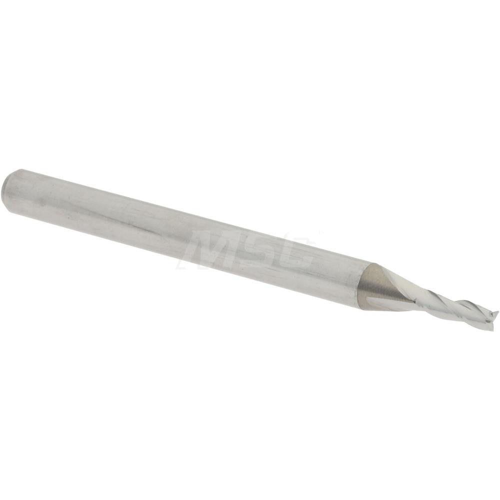 Accupro 09653346 Square End Mill 1/16'' Dia, 3/16'' LOC, 1/8'' Shank Dia, 1-1/2'' OAL, 3 Flutes, Solid Carbide