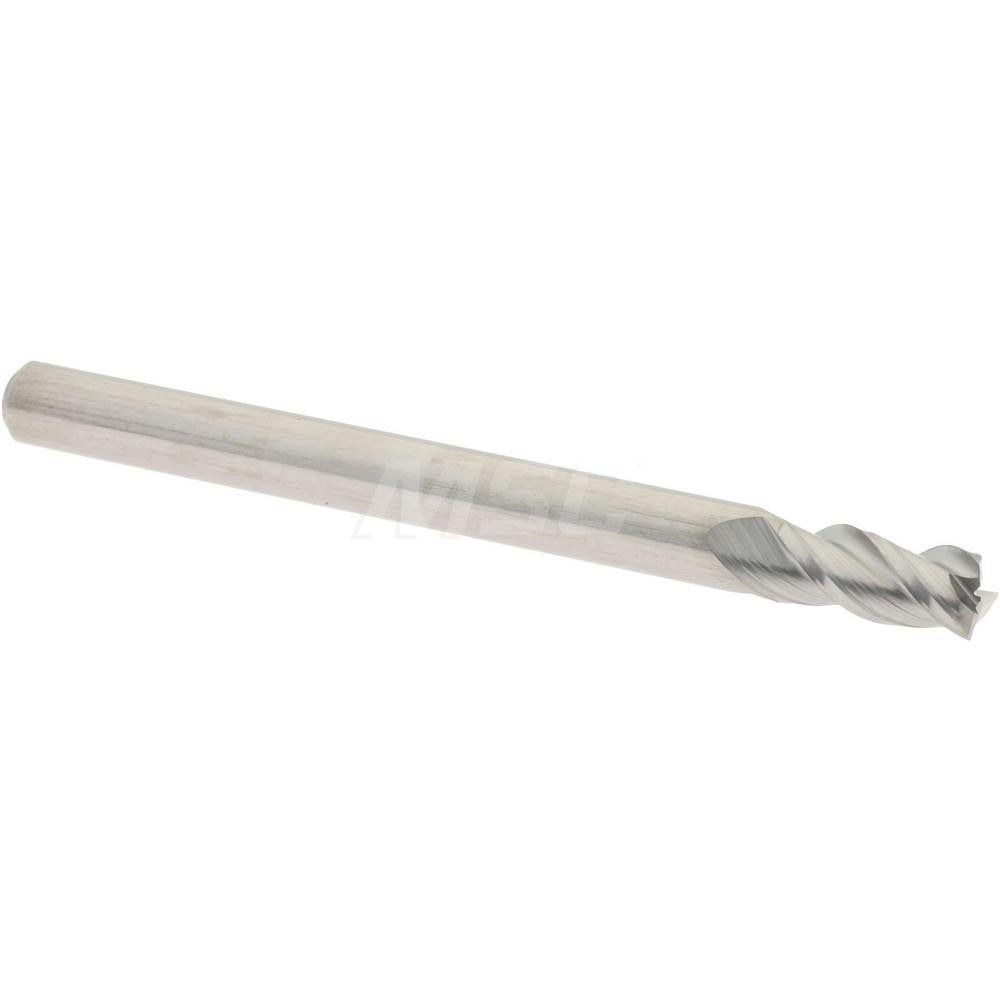Accupro 09653411 Square End Mill 1/8'' Dia, 1/4'' LOC, 1/8'' Shank Dia, 1-1/2'' OAL, 3 Flutes, Solid Carbide