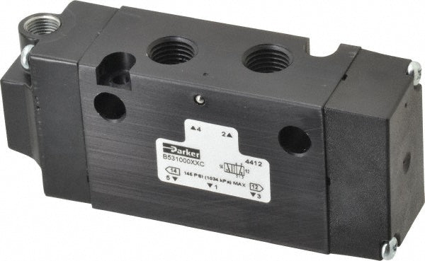 Parker B531000XXC Stacking Solenoid Valve Single Air Pilot, 4-Way, 2 Position, Air Return