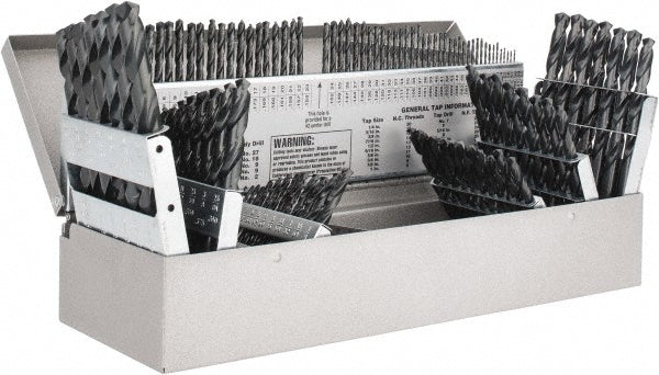 Triumph Twist Drill 090561 Drill Bit Set Jobber Length Drill Bits, 115 Pc, 0.04" Drill Bit Sizes135 °, High Speed Steel