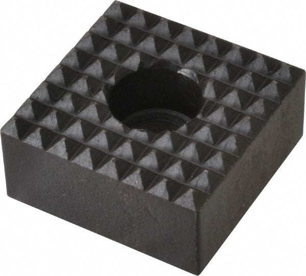 Fairlane HS-101-C 1" Square, 1/2" High, 1/4 C Bore SHCS Size, Fine Tooth Grade, Diamond Serration, High Speed Steel, Square Positioning Gripper