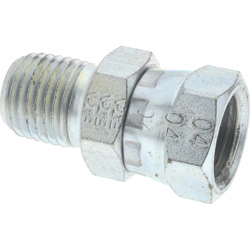 Eaton 2045-4-4S Industrial Pipe Adapter 1/4-18 Female Thread, 1/4-18 Male Thread, MNPT x FNPSM