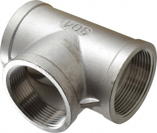 Merit Brass K406-40 Pipe Tee 2-1/2", 304 Stainless Steel