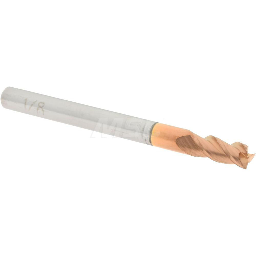 Accupro 09798414 Square End Mill 1/8'' Dia, 1/4'' LOC, 1/8'' Shank Dia, 1-1/2'' OAL, 3 Flutes, Solid Carbide