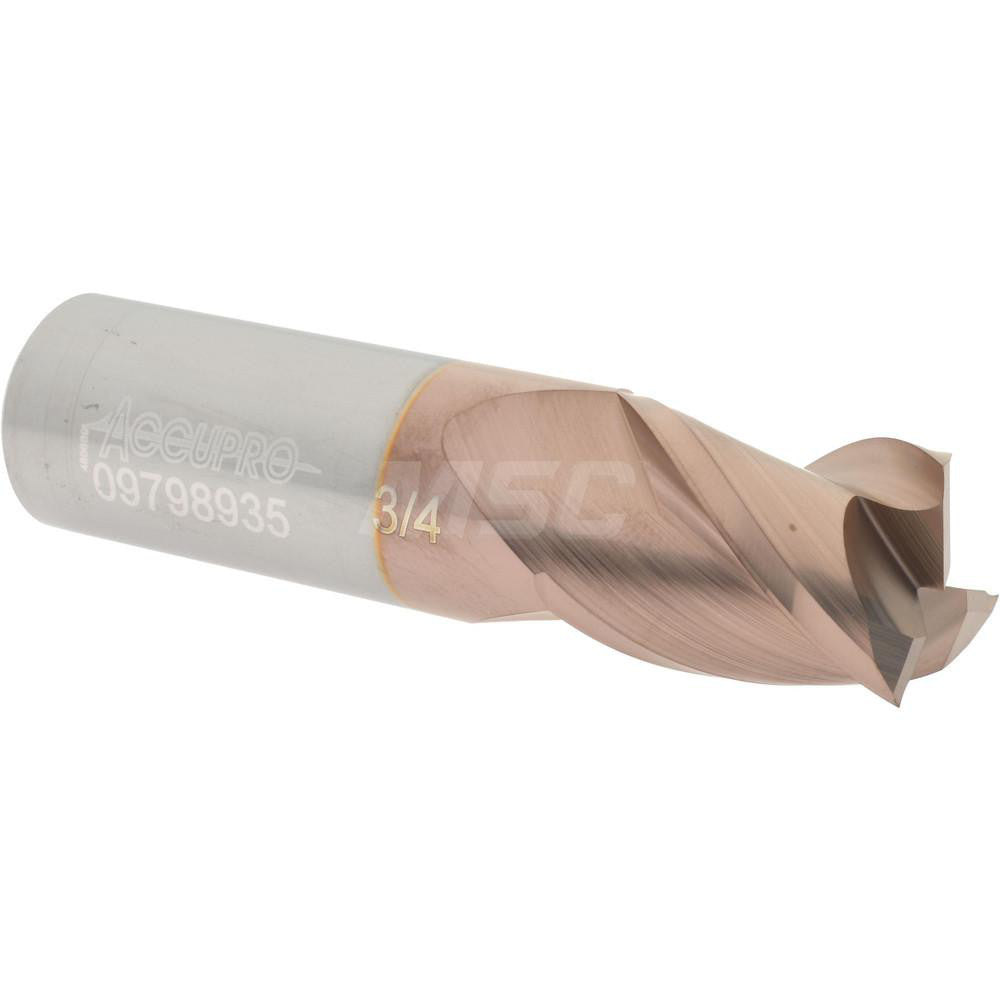 Accupro 09798935 Square End Mill 3/4'' Dia, 1'' LOC, 3/4'' Shank Dia, 3'' OAL, 3 Flutes, Solid Carbide