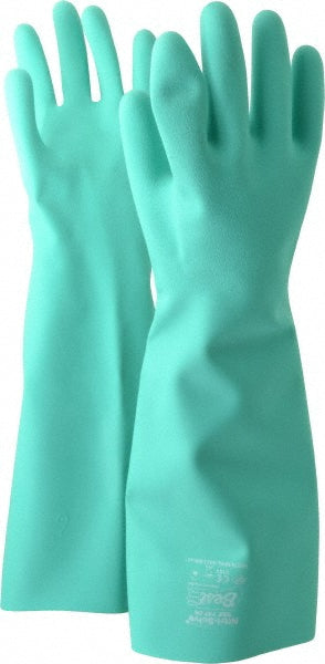 SHOWA 747-09 Chemical Resistant Gloves Large, 22 mil Thick, Nitrile, Unsupported