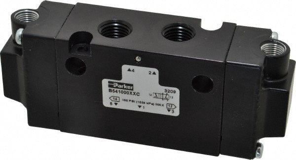 Parker B541000XXC Stacking Solenoid Valve Double Air Pilot, 4-Way, 2 Position, Pilot Return