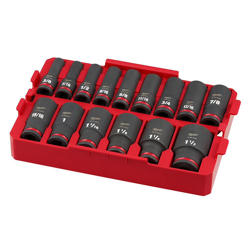 Milwaukee Tool 49-66-6817 Impact Socket Set 15 Pc, 1/2" Drive