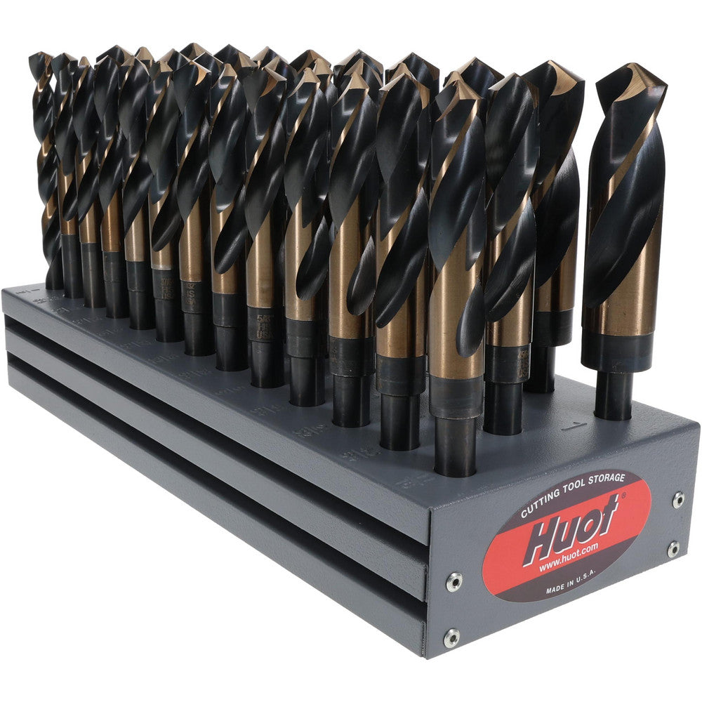 Triumph Twist Drill 090593 Drill Bit Set Reduced Shank Drill Bits, 33.0 Pc, 1.0000" Drill Bit Size, 118 deg, High-Speed Steel