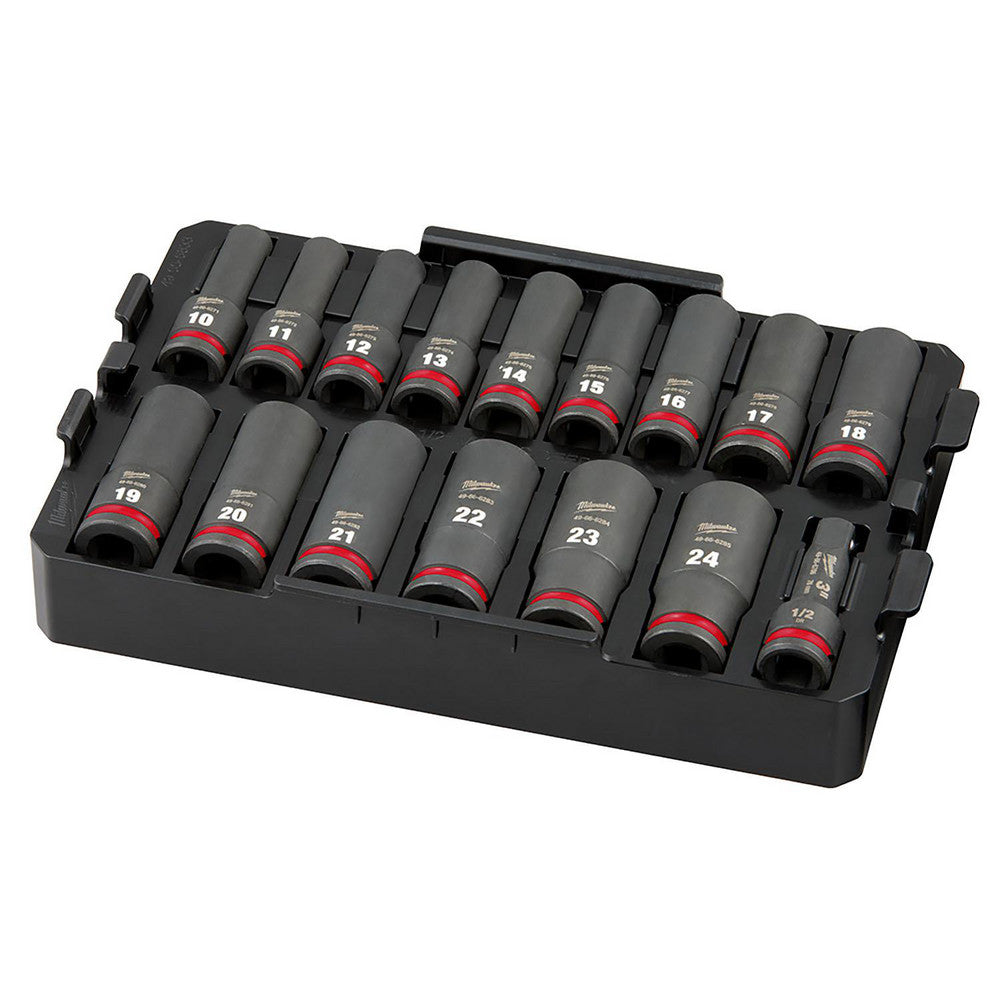 Milwaukee Tool 49-66-6818 Impact Socket Set 16 Pc, 1/2" Drive