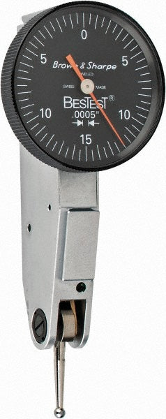 TESA Brown & Sharpe 599-7030-5 Dial Test Indicators 0.03 Max, 0-15-0, Horizontal