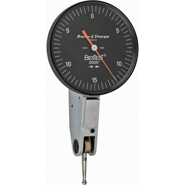 TESA Brown & Sharpe 599-7031-5 Dial Test Indicators 0.03 Max, 0-15-0, Horizontal