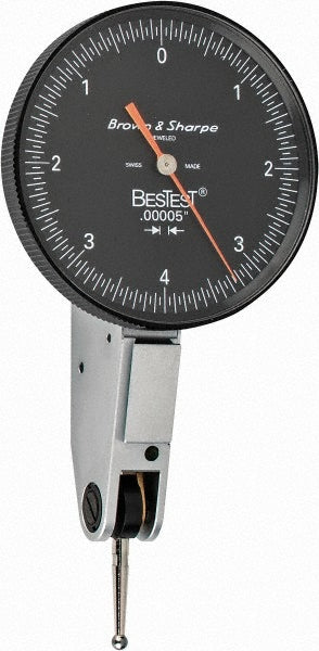 TESA Brown & Sharpe 599-7033-5 Dial Test Indicators 0.008 Max, 0-4-0, Horizontal