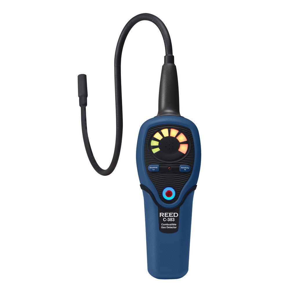 REED Instruments C-383 Multi-Gas Detector Audible & Visual Signal, Tricolor LED Bar Indicator
