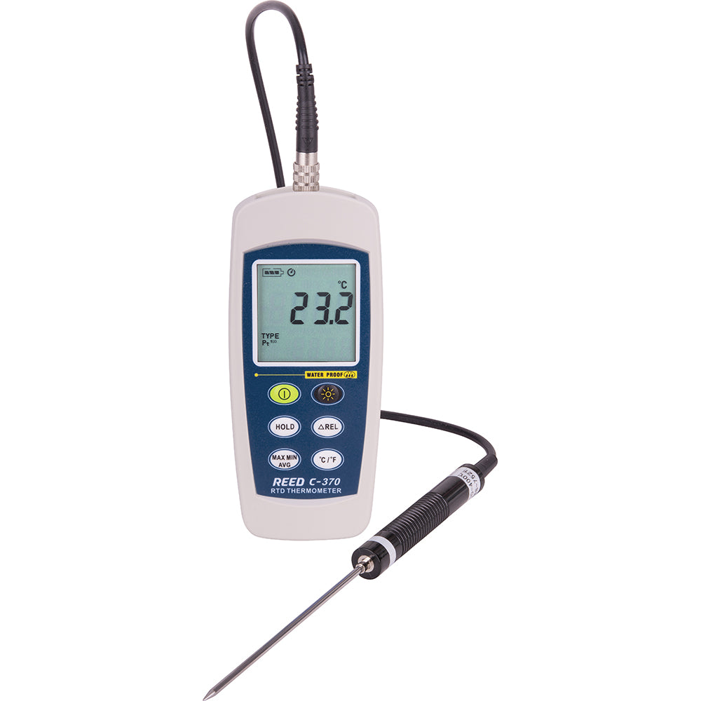 REED Instruments C-370 Digital Thermometer & Probe 572 ° F, RTD Sensor