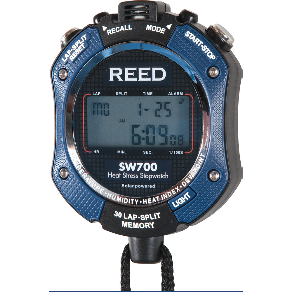 REED Instruments SW700 Stopwatches Accuracy ±1.8°F (1.0°C)(32 to 104°F(0 to 40°C)) ±3.6°F (2°C) ±5% RH (40% to 70%) ±8% RH (Other) ±3 seconds/day Power Source Battery Solar Number Of Batteries 1 Batteries Included Yes Overall Height 2.7in