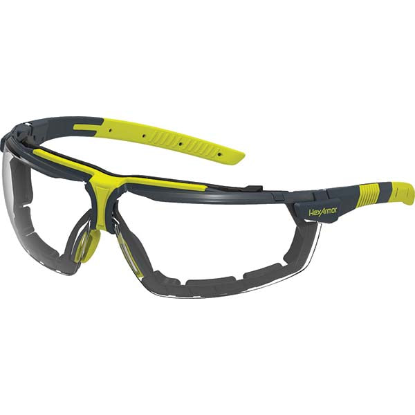 HexArmor 11-25001-02 Safety Glass Anti-Fog & Scratch-Resistant, Polycarbonate, Clear Lenses, Frameless, UV Protection