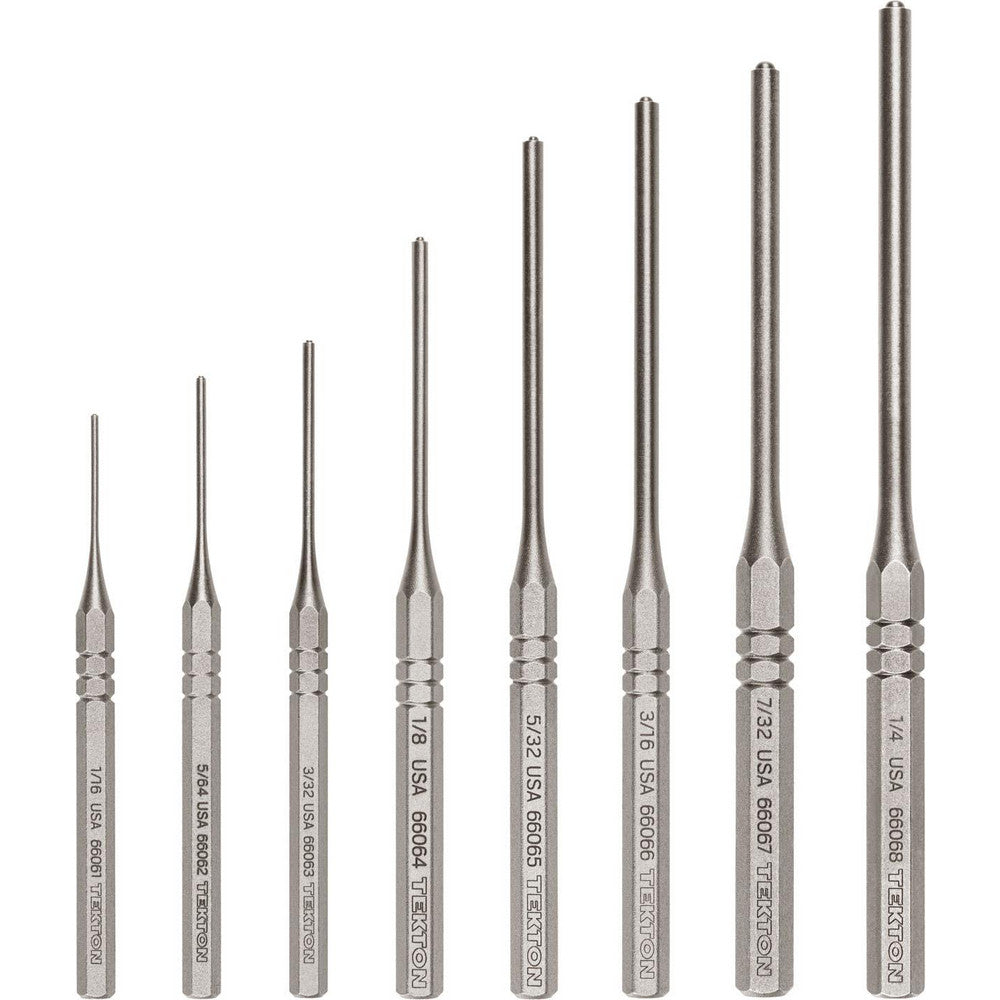 Tekton PNC93001 Roll Pin Punch Set, 8-Piece (1/16-1/4 in.)