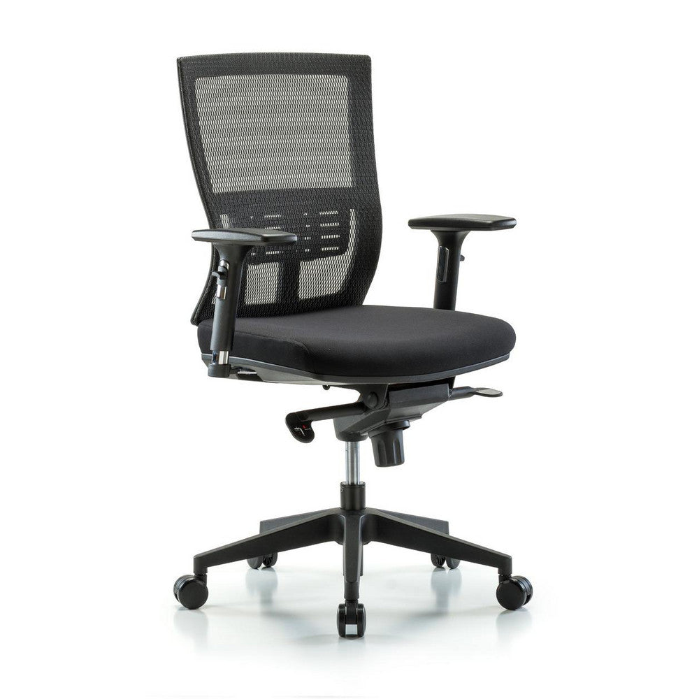 Blue Ridge Ergonomics MSC43428 Mesh Office Task Chair Mesh Fabric, 23" Seat Height, Black