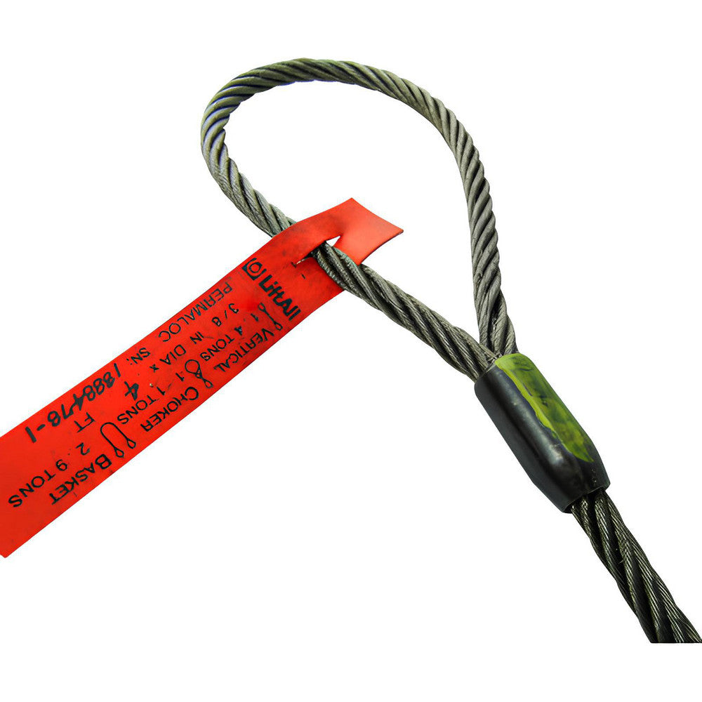 Lift-All 58IEEX6 Eye & Eye Sling 6' Long, 17,196 lb Vertical, 5,800 lb Choker, 15,600 lb Basket, Steel