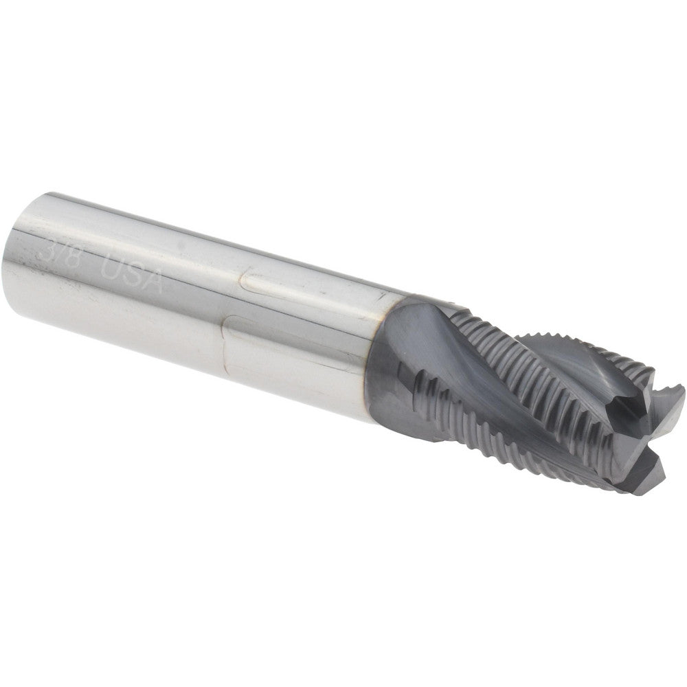 Titan USA TC29324 Roughing End Mill 3/8" Dia, 4 Flutes, Square End, Solid Carbide