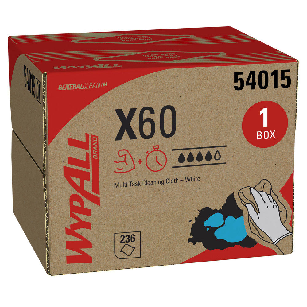 WypAll 54015 GeneralClean™ x60 Multi-Task Cleaning Cloths (54015), Brag Box, Strong and Absorbent Towels, White