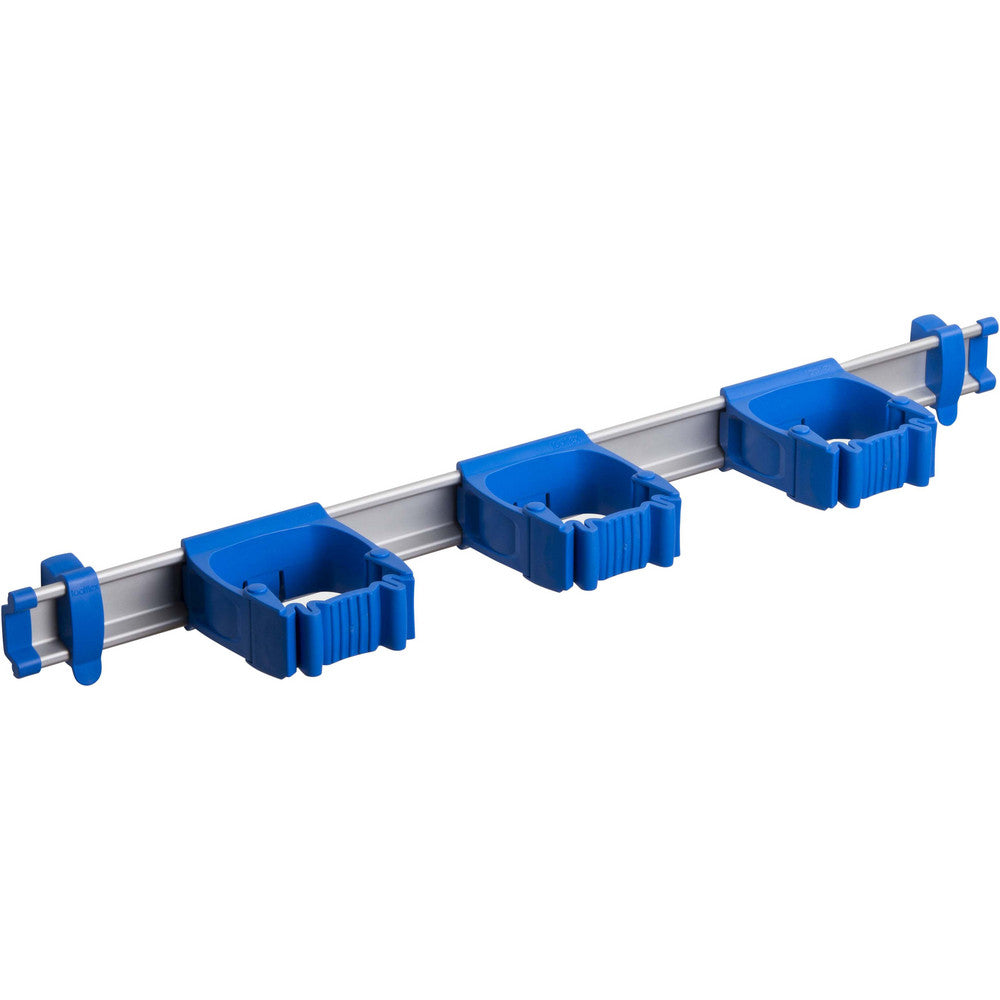 Toolflex One 5-3-5 21.5" Mop & Broom Organizer with 3 One-Size-Fits-All Holders, Blue