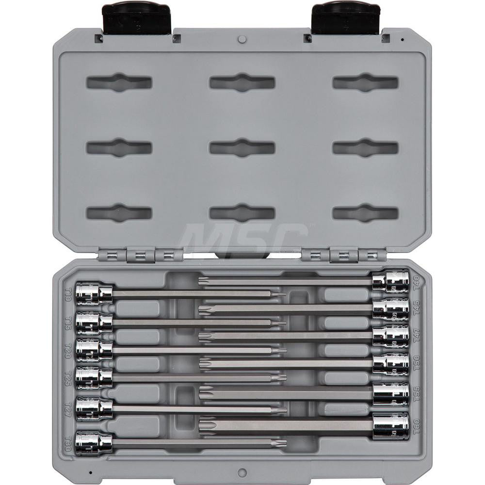Tekton SHB91305 3/8 Inch Drive Long Torx Bit Socket Set, 12-Piece (T10-T60)