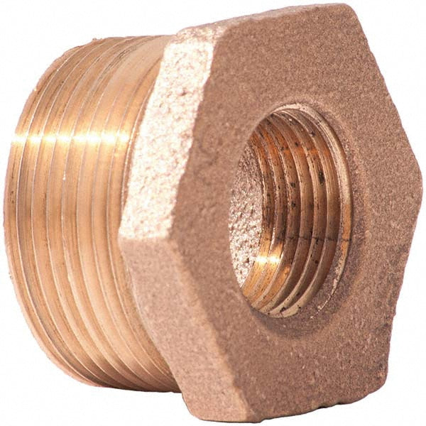 Merit Brass XNL114-1606 Brass Pipe Bushing 1 x 3/8" Fitting, Threaded, MNPT x FNPT, Class 125, Lead Free
