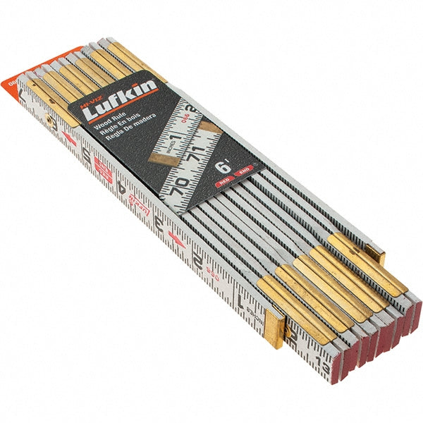 Lufkin 066SN Folding Rules Graduation (Inch) 1/16 Material Wood Width (mm) 5/8 Width (Inch) 5/8 Color Red White PSC Code 5210