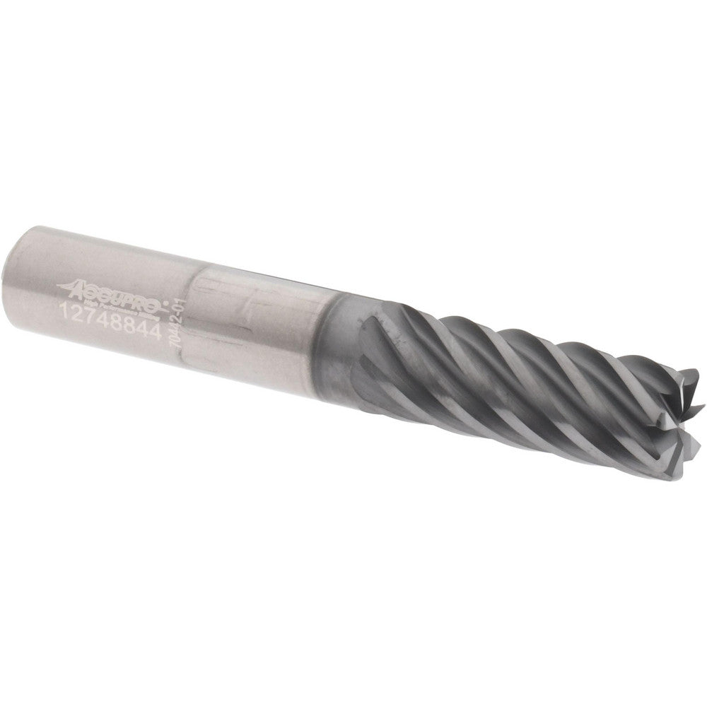 Accupro 312589 Corner Radius End Mill 3/8" Dia, 1" LOC, 38 deg Helix, Corner Radius End, Series HS