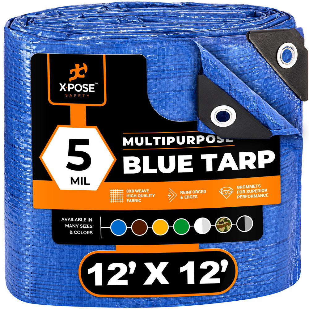 Xpose Safety BT-1212-A Tarp/Dust Cover 12' Wide, 12' Long, Polyethylene