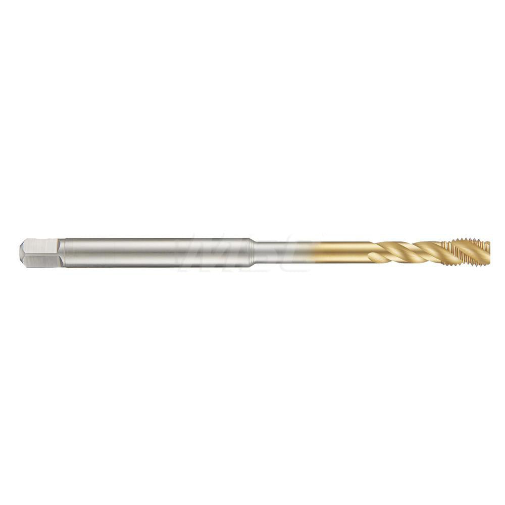 Guhring 9045660040000 Spiral Flute Tap M4 x 0.70, Metric, 3 Flute, 2-3 P, High Speed Steel-E, TiN Finish