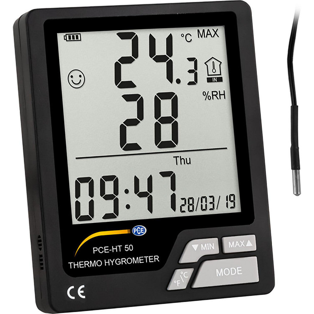 PCE Instruments PCE-HT 50 Thermometer/Hygrometers & Barometers Probe Type Wired Probe Accuracy Degree (C) Temperature ± 1°C / 1.8°F, Humidity ± 3% (50 ... 80% rh)
± 5% (remaining area), Temperature ± 1°C